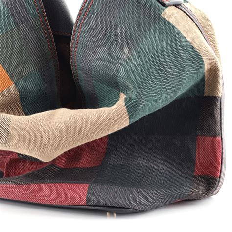 burberry ashby cinnamon red|BURBERRY Canvas Mega Check Medium Ashby Tassel Hobo .